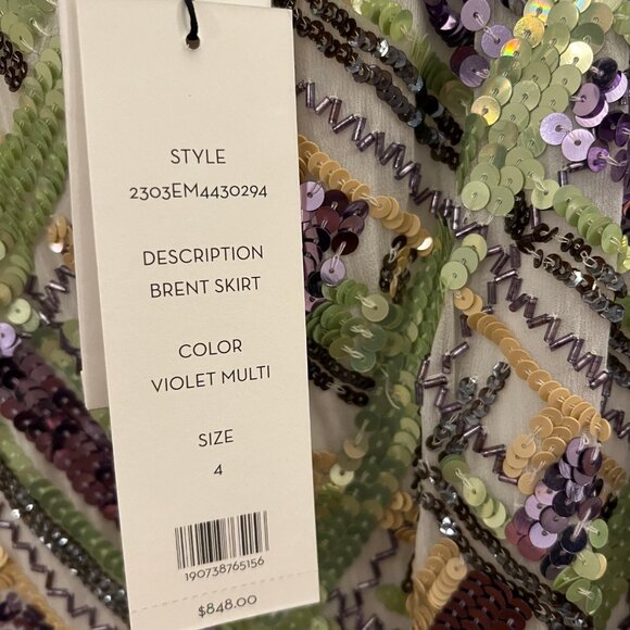 NWT Veronica Beard Sequin Plaid Skirt - Picture 5 of 5